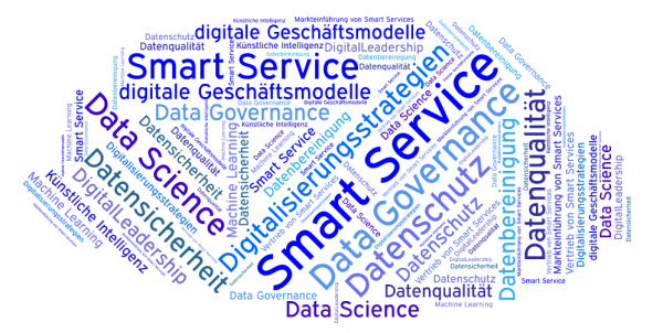 Smart Servcies Deutschland | Begriffswolke des Themas Smart Services zu Illustrationszwecken